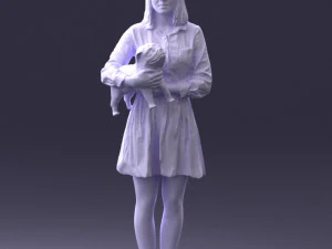 woman with dog 0921-2 3D Model