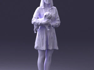 woman with dog 0921-2 3D Model