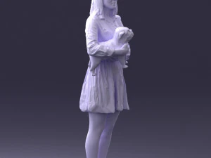 woman with dog 0921-2 3D Model