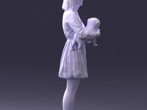 woman with dog 0921-2 3D Model