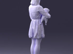 woman with dog 0921-2 3D Model