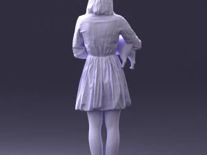 woman with dog 0921-2 3D Model