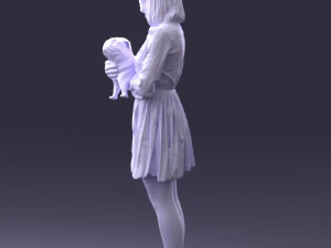 woman with dog 0921-2 3D Model