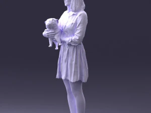 woman with dog 0921-2 3D Model