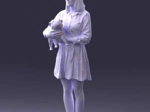woman with dog 0921-2 3D Model