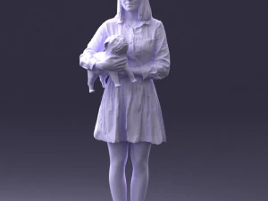 woman with dog 0921-2 3D Model