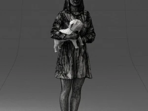 woman with dog 0921-2 3D Model