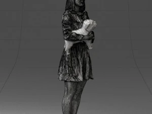 woman with dog 0921-2 3D Model