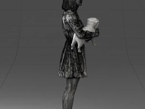 woman with dog 0921-2 3D Model