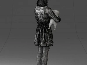 woman with dog 0921-2 3D Model