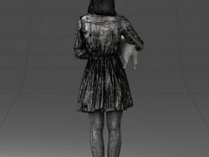 woman with dog 0921-2 3D Model