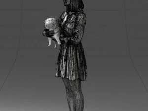 woman with dog 0921-2 3D Model