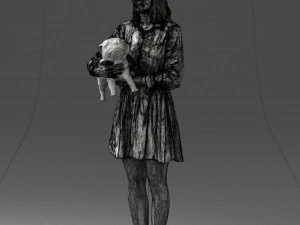 woman with dog 0921-2 3D Model