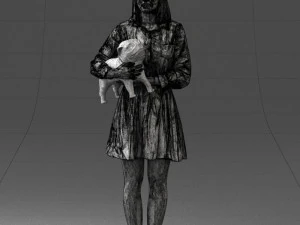 woman with dog 0921-2 3D Model