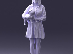woman with dog 0921-2 3d print ready 3Dプリントモデル