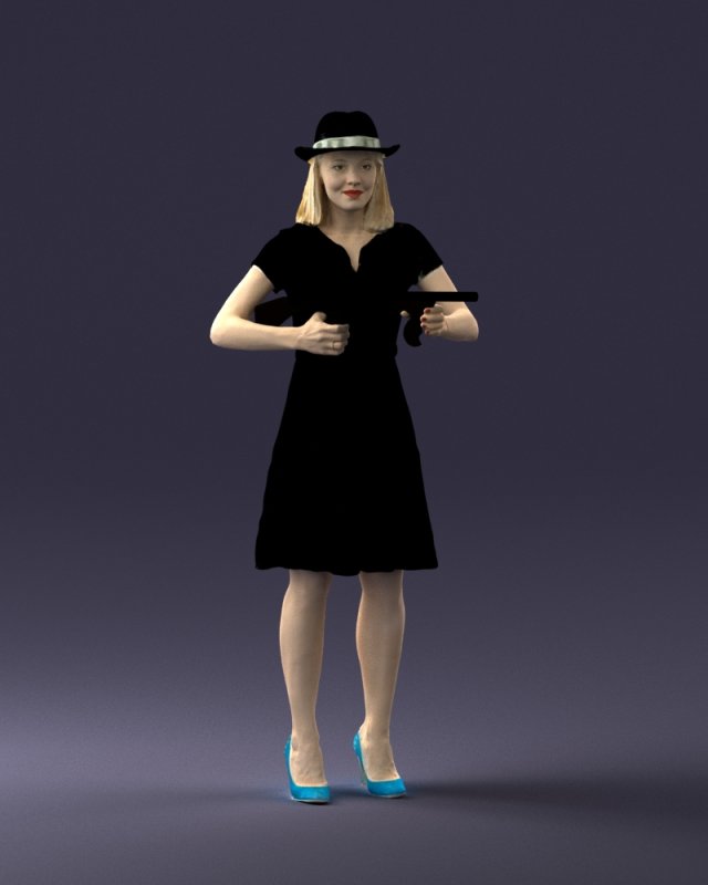 gangster girl 0921-1 3d print ready 3D Принт Модель .c4d .max .obj .3ds .fbx .stl .blend 