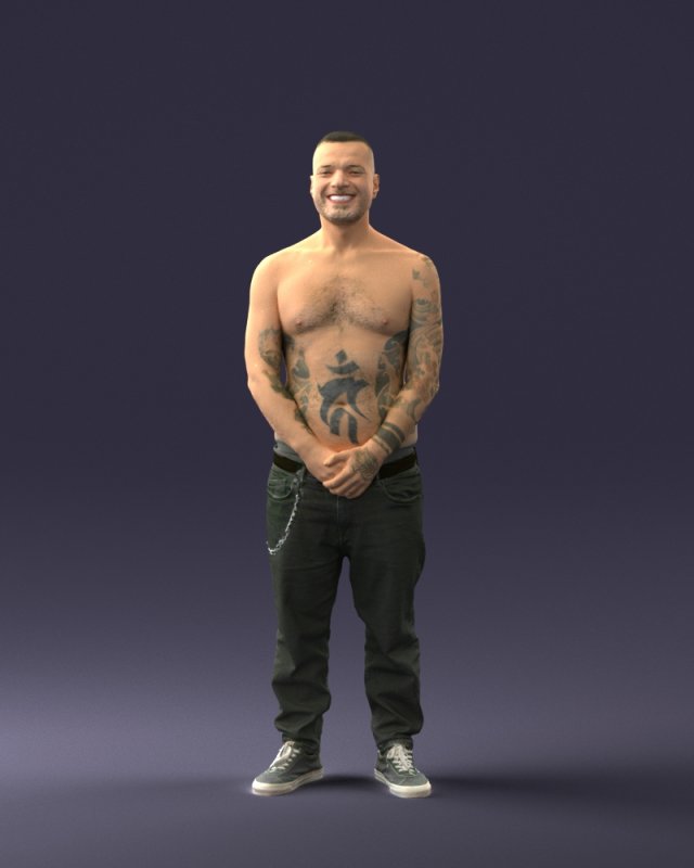 tatoo man 0831 3d print ready Model Cetak 3D .c4d .max .obj .3ds .fbx .stl .blend 