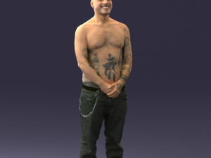 tatoo man 0831 3d print ready Model Cetak 3D