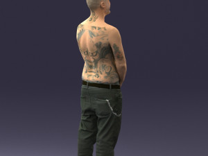 tatoo man 0831 3d print ready Model Cetak 3D