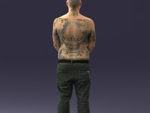 tatoo man 0831 3d print ready Model Cetak 3D