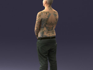 tatoo man 0831 3d print ready Model Cetak 3D