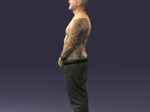 tatoo man 0831 3d print ready Model Cetak 3D