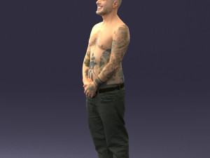 tatoo man 0831 3d print ready Model Cetak 3D