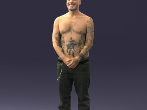 tatoo man 0831 3d print ready Model Cetak 3D