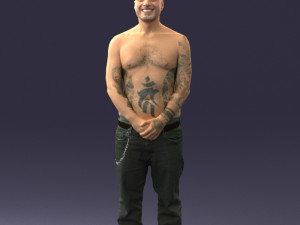 tatoo man 0831 3d print ready Model Cetak 3D