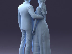 000253 Wedding Couple 0219 3dp 3D Print Model