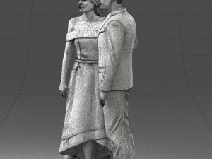 000253 Wedding Couple 0219 3dp 3D Print Model