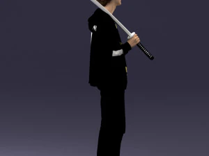 000239 Young Man Holding a Sword 0107 3D Model