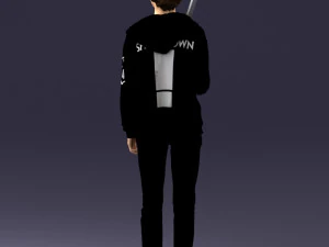 000239 Young Man Holding a Sword 0107 3D Model
