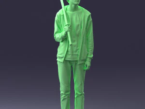 000239 Young Man Holding a Sword 0107 3D Model