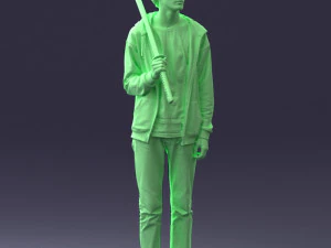 000239 Young Man Holding a Sword 0107 3D Model
