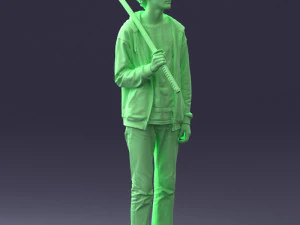 000239 Young Man Holding a Sword 0107 3D Model