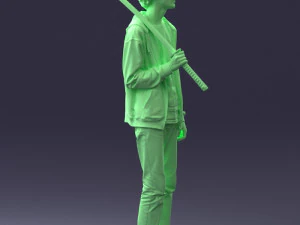 000239 Young Man Holding a Sword 0107 3D Model