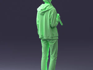 000239 Young Man Holding a Sword 0107 3D Model