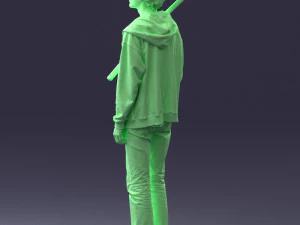 000239 Young Man Holding a Sword 0107 3D Model