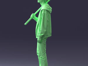 000239 Young Man Holding a Sword 0107 3D Model
