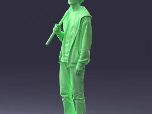 000239 Young Man Holding a Sword 0107 3D Model
