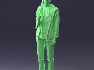 000239 Young Man Holding a Sword 0107 3D Model