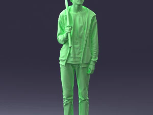 000239 Young Man Holding a Sword 0107 3D Model