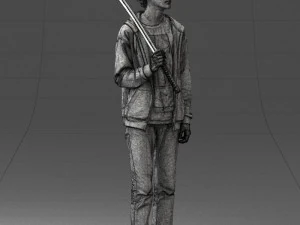 000239 Young Man Holding a Sword 0107 3D Model