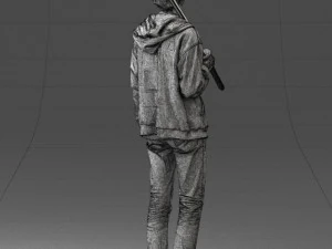 000239 Young Man Holding a Sword 0107 3D Model