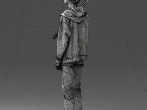 000239 Young Man Holding a Sword 0107 3D Model