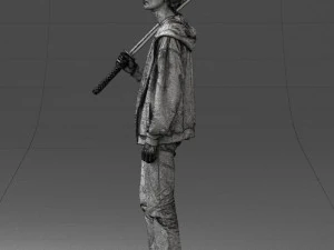 000239 Young Man Holding a Sword 0107 3D Model