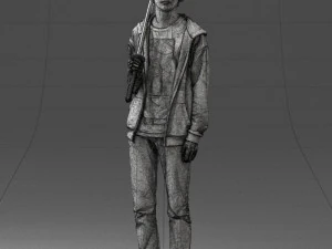 000239 Young Man Holding a Sword 0107 3D Model