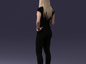 000117 Stylish Woman Holding Globe 0131 Modelo 3D