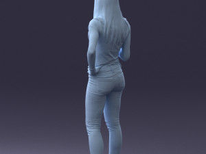 000117 Stylish Woman Holding Globe 0131 Modelo 3D